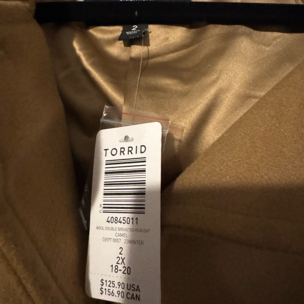 Torrid Camel Wool Peacoat